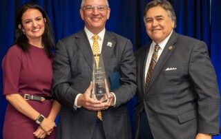 Gov. John Bel Edwards is the first to receive the Champion of Louisiana International Trade Award.