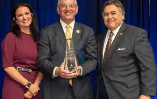 Gov. John Bel Edwards is the first to receive the Champion of Louisiana International Trade Award.