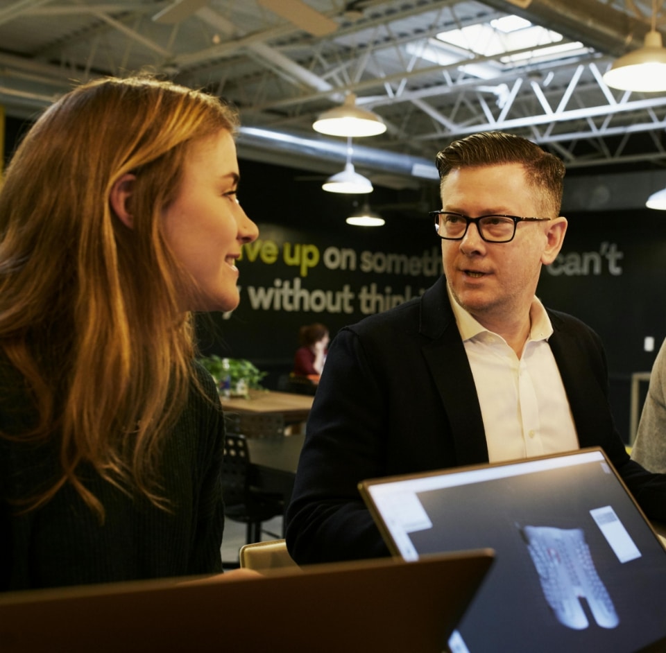 education-partnership man and woman discussing education