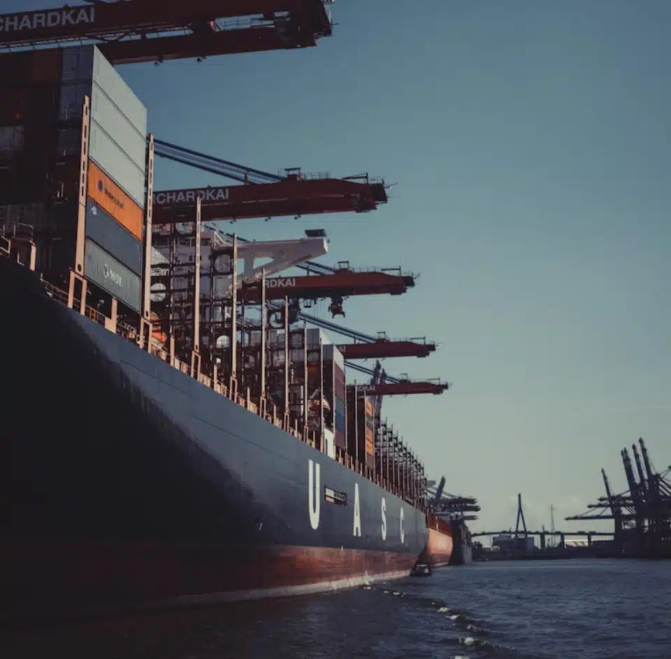 shipping barge on the water